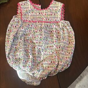 Floral Print Girls Bubble One Piece